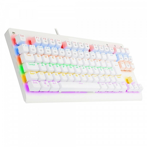 Teclado Gamer Dark Avenger Lunar Branco RGB switch Blue - Redragon