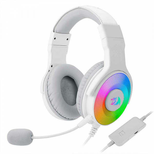 Headset Gamer Redragon Pandora 2 Lunar, RGB, USB + 3.5mm, Branco - H350RGB-1
