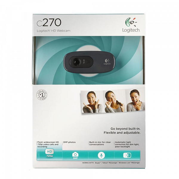Webcam Logitech C270 HD 720p 3MP - 960-000694