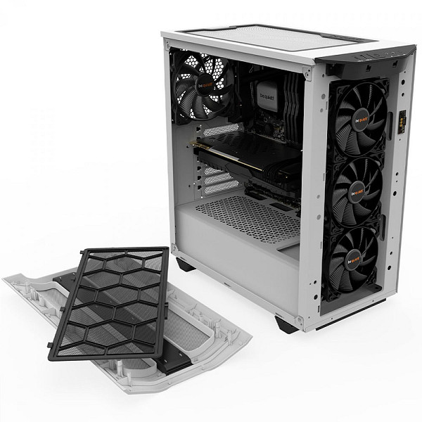 Gabinete Gamer Be quiet! Pure Base 500DX, Mid Tower, RGB, ATX, Lateral em vidro temperado, Com 3 Ventoinhas, Branco - BGW38
