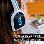Headset Sem Fio Gamer ASTRO A20 Gen 2, USB, para PlayStation 5/4 PC Mac, Branco/Azul - 939-001877