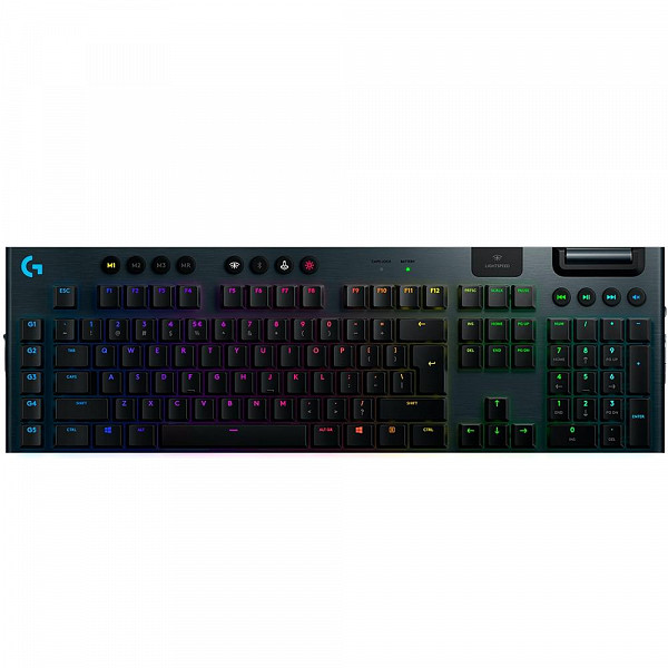 Teclado Sem Fio Mecânico Gamer Logitech G915 Lightspeed, Bluetooth, Design ultrafino, RGB, Switch GL Tactile Marrom, US - 920-008902