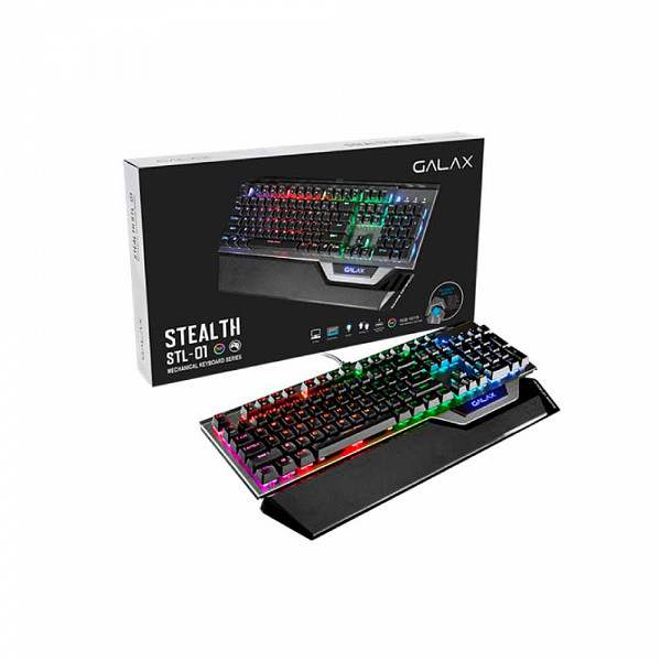 Teclado Gamer Mecânico Galax Stealthy Series Stl-01 Blue Switch/rgb/104 Teclas/preto - Kgs0114t1rg1bsl0  - US