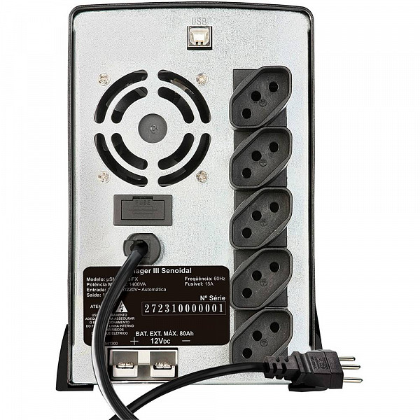 Nobreak SMS Manager III Senoidal Puro 1400VA Bivolt Automatico 27571