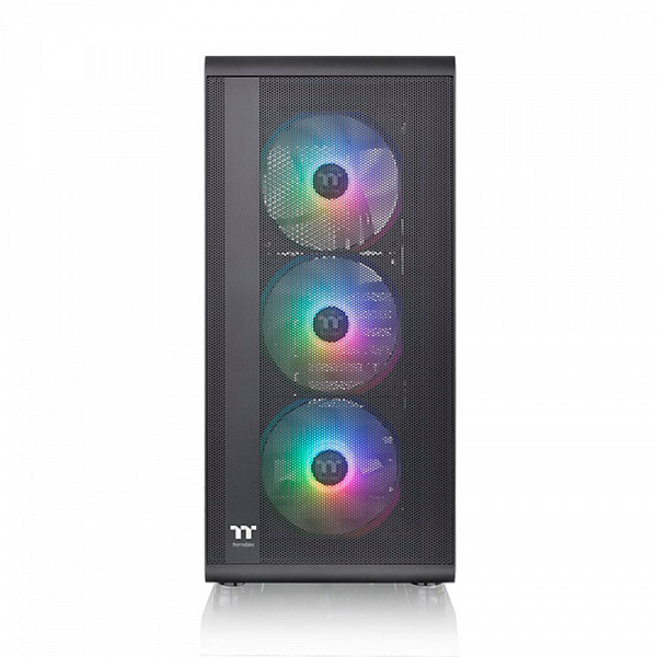 Gabinete Gamer Thermaltake S200 TG ARGB, Mid Tower, Vidro Temperado, ATX, Black, Sem Fonte, Com 3 Fans, CA-1X2-00M1WN-00
