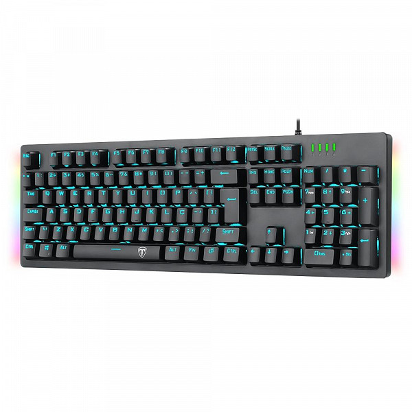 Teclado Mecânico Gamer T-Dagger Bermuda, LED Azul com Underglow Rainbow, Switch Outemu Blue, ABNT2, Preto - T-TGK312-BL (PT-BLUE LED)