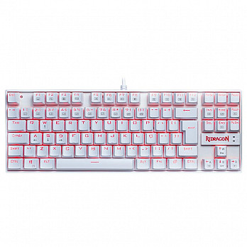 Teclado Mecânico Gamer Redragon Kumara, Anti-Ghosting, LED Vermelho, Switch Redragon MK2 Brown, ABNT2, Branco - K552W-2 (PT-BROWN)