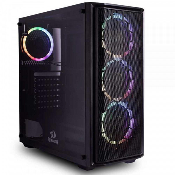 Gabinete Gamer Redragon Ramhorn, Mid Tower, S-Fan, Vidro Temperado, Black, S-fonte