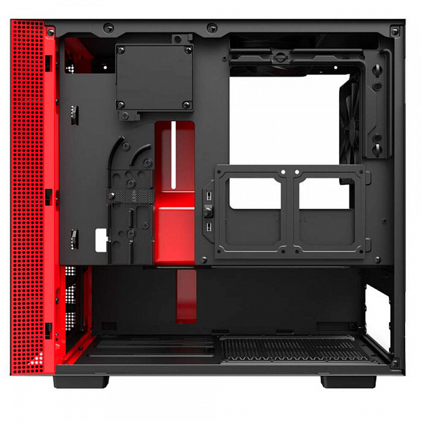 Gabinete Gamer NZXT H210i, Mini Tower, Com 2 Fans, Vidro Temperado, Red, S-Fonte, CA-H210I-BR