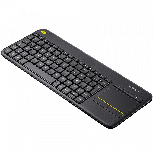 Teclado Sem Fio Logitech K400 Plus com Touchpad, Multimídia, Unifying, ABNT2, Cinza - 920-007125