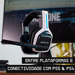 Headset Sem Fio Gamer ASTRO A20 Gen 2, USB, para PlayStation 5/4 PC Mac, Branco/Azul - 939-001877