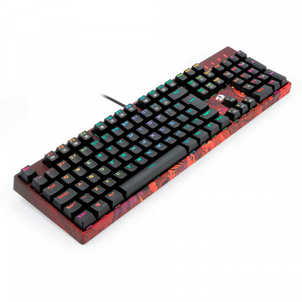 Teclado Gamer Óptico Redragon Infernal Dragon Viserion, RGB, Switch Blue, ID582