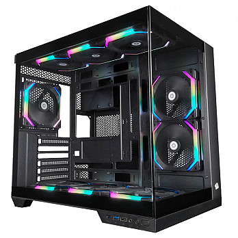Gabinete Gamer Redragon Wideload Pro, Mid Tower, ATX, Lateral em Vidro Temperado, Preto - CA-604B-PRO