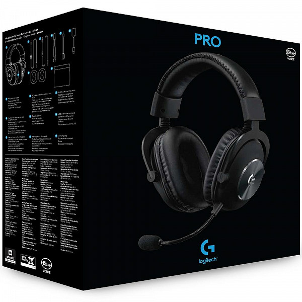Headset Gamer Logitech G PRO X, Com Blue Voice, Som Surround 7.1, Drivers Pro-G de 50mm - 981-000817
