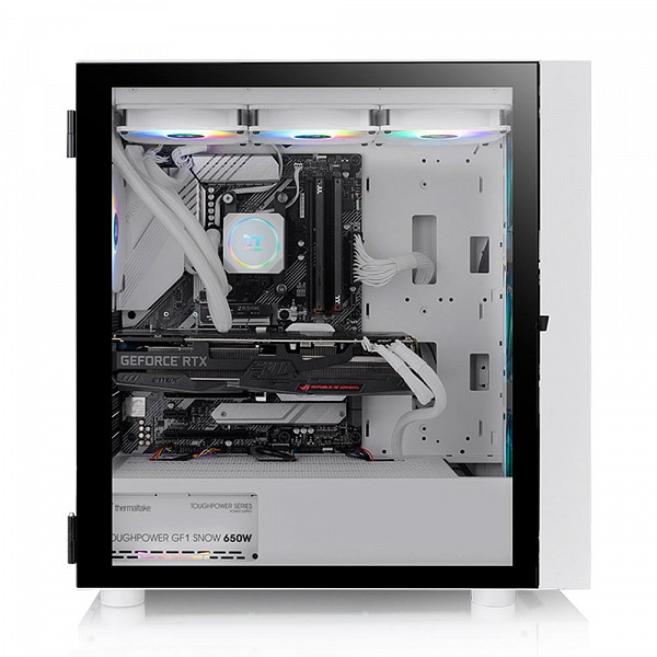Gabinete Gamer Thermaltake H570 TG Snow ARGB, Mid Tower, Vidro Temperado, White, E-ATX, Sem Fonte, Com 4 Fans, CA-1T9-00M6WN-00