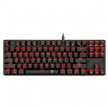 Teclado Mecânico Gamer T-Dagger Bora, Preto, Led Red, Switch Blue
