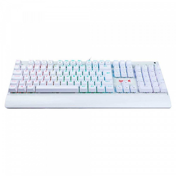 Teclado Mecânico Gamer Redragon Kala Lunar White K557W, RGB, Switch Blue, ABNT2