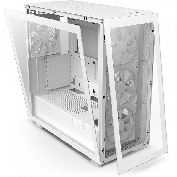 Gabinete NZXT H7 Elite, Mid Tower, ATX, Lateral e Frontal em Vidro Temperado, 3x Fan RGB, Branco - CM-H71EW-01