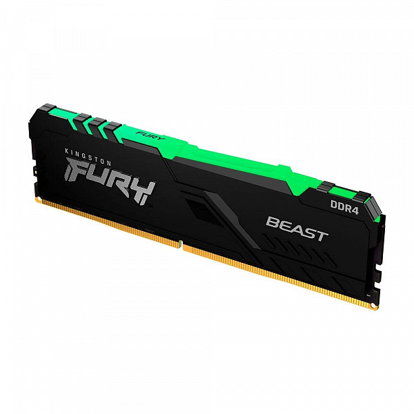 Memória Kingston Fury Beast, RGB, 16GB, 2666MHz, DDR4, CL16, Preto - KF426C16BBA/16