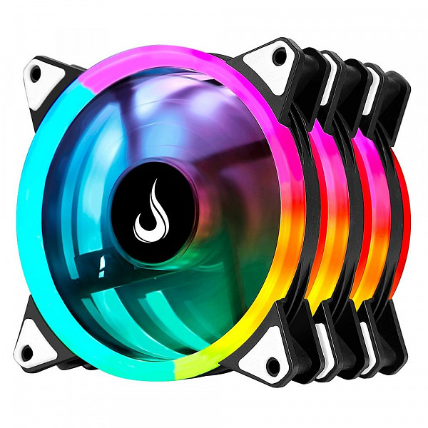 Cooler Fan Rise Mode Energy, 3 Unidades, 120mm, ARGB, Preto - FN-02-RGB-5V