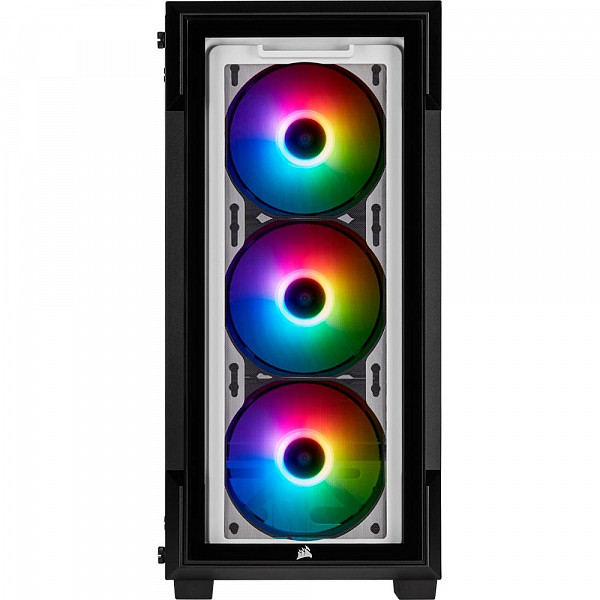 Gabinete Gamer Corsair ICUE 220T TG RGB, Mid Tower, com FAN, Lateral e Frontal em Vidro, Branco - CC-9011191