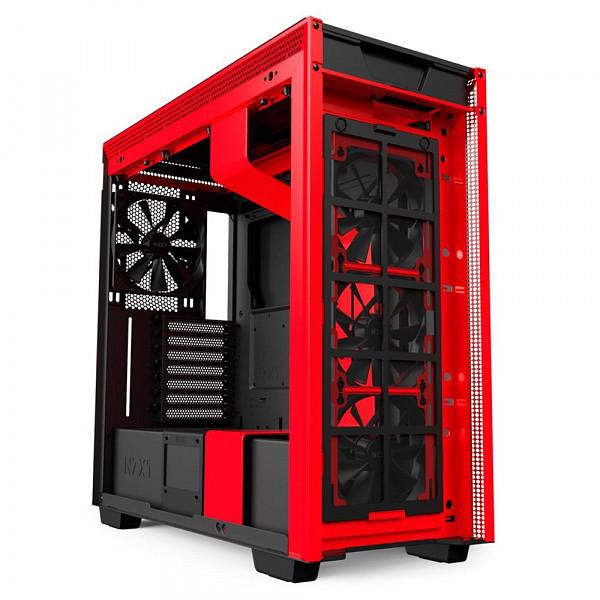 Gabinete Gamer NZXT H710, Mid Tower, com FAN, Lateral em Vidro, Preto/Vermelho - CA-H710B-BR
