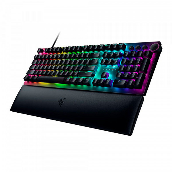 Teclado Gamer Razer Huntsman V2 Linear, Chroma RGB, Switch Vermelho, com Apoio de Pulso, Preto