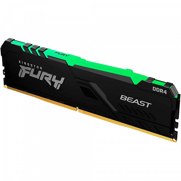 Memória Kingston Fury Beast RGB, 16GB, DDR4, 3200MHz, CL16 - KF432C16BBA/16
