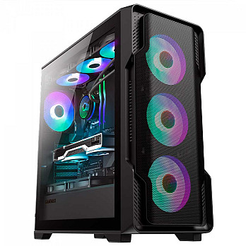 Gabinete Gamer Gamemax Siege Black, Mid Tower, EATX, Vidro Temperado, Preto, Sem Fonte, Sem Fan