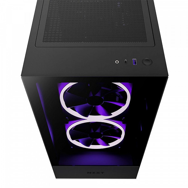 Gabinete NZXT H5 Elite Compact, Mid Tower, RGB, ATX, Lateral e Frontal em Vidro Temperado, 3x Cooler Fan, Preto - CC-H51EB-01