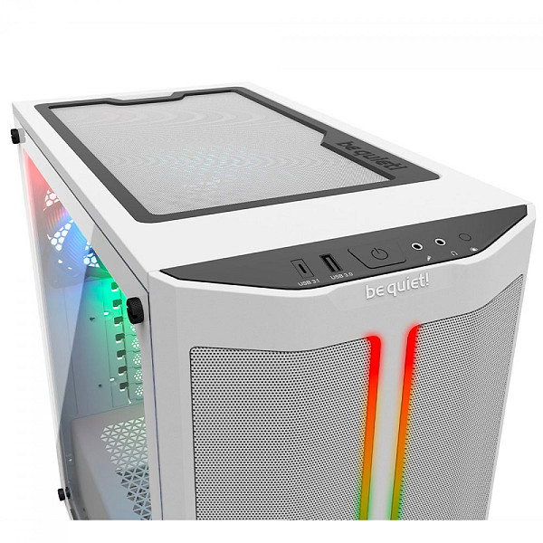 Gabinete Gamer Be quiet! Pure Base 500DX, Mid Tower, RGB, ATX, Lateral em vidro temperado, Com 3 Ventoinhas, Branco - BGW38