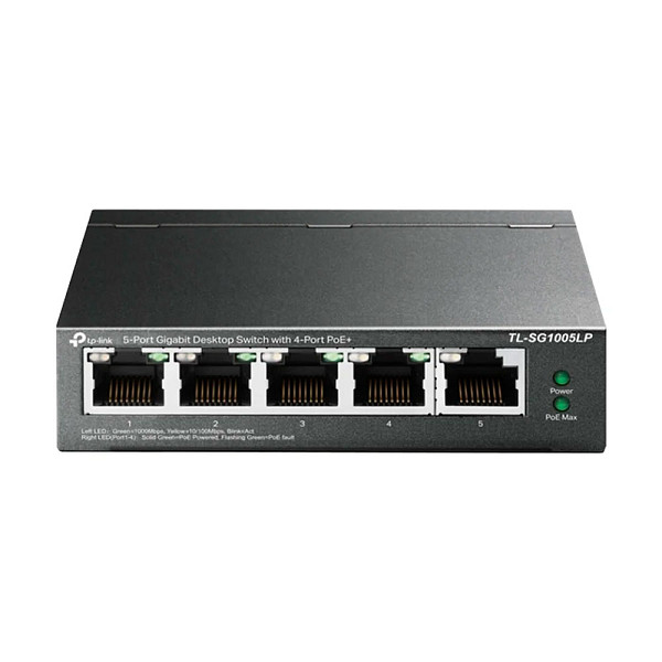 Switch Gigabit, Profissional 10/100/1000 C/ 5 Portas (sendo 4 Poe) - Tl-sg1005lp SMB