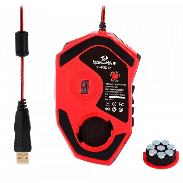 Mouse Gamer Redragon Perdition 2, RGB, 19 Botões, 24000DPI - M901-1