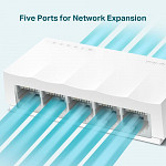 Switch de Mesa TP-Link Fast Lite Wave com 5 Portas Ethernet 10/100 Mbps, LS1005