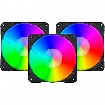 Kit Cooler Fan Redragon com 3 Unidades, RGB, 12cm - GC-F007