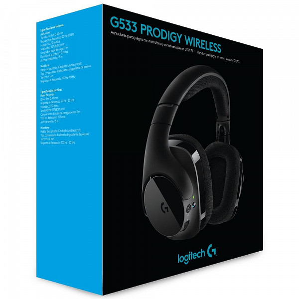 Headset Gamer Logitech G533 Sem Fio 7.1 Surround Drivers Pro-G