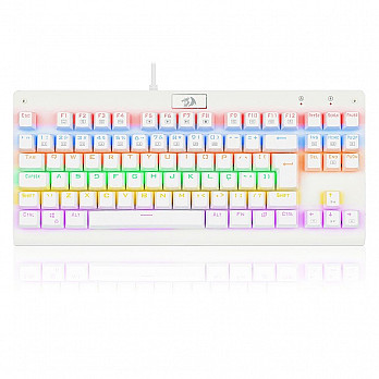Teclado Gamer Dark Avenger Lunar Branco RGB switch Blue - Redragon