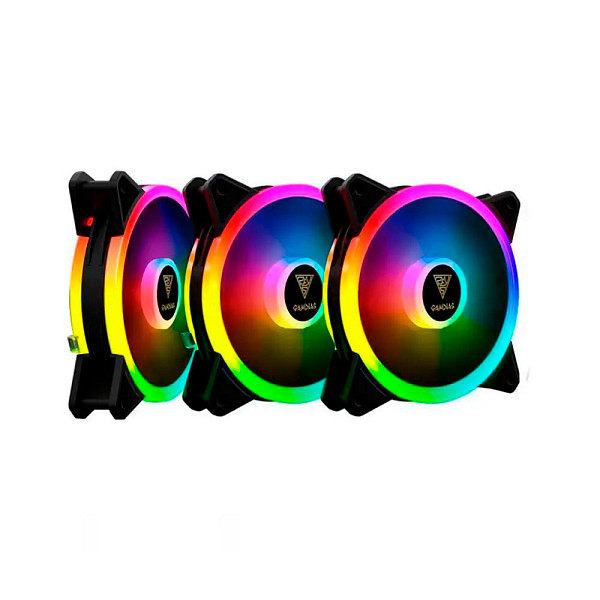 Kit Fan com 3 Unidades, Gamdias, AEOLUS M2-1203 LITE, RGB, 120mm, Hidráulico, 1200RPM