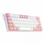 Teclado Mecânico Gamer Redragon Lakshmi, Rainbow, Switch Blue, ABNT2, Branco e Rosa - K606WP-R (PT-BLUE)
