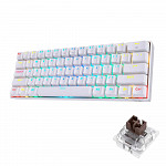Teclado Gamer Redragon Mecânico Draconic 60% Rgb Branco Switch Brown K530 Sem Fio