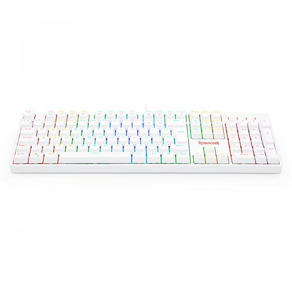Teclado Óptico Gamer Redragon Surara Pro RGB, Switch Vermelho, ABNT2, Keycaps ABS Doubleshot, Branco - K582W-RGB-PRO (PT-RED)