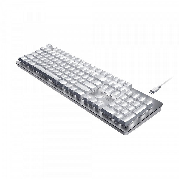 Teclado Sem Fio Mecânico Gamer Razer Pro Type, Bluetooth, LED Branco, Razer Switch Orange, US, Mercury White - RZ03-03070200-R3U1