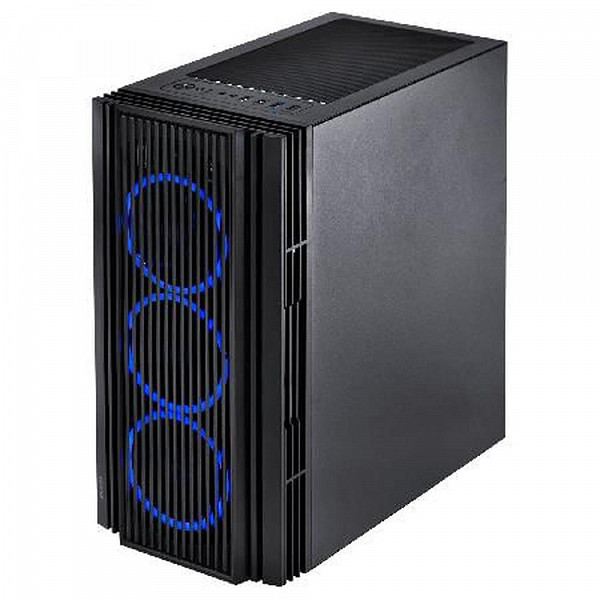 Gabinete Mid-Tower Atmos Preto Com 4 Fans 120Mm Led Azul - Lateral Em Vidro Temperado - Atptaz4fcv