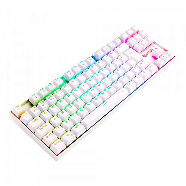 Teclado Mecânico Gamer Sem Fio Redragon Kumara Pro, RGB, Bluetooth, Switch Brown, Branco - K552RGB-BRS-W
