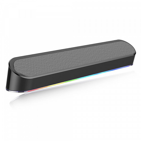 Soundbar Gamer Redragon Adiemus, 6W RMS, RGB, USB, 150Hz/20KHz, Botão Touch, Preto - GS560