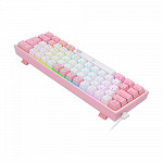 Teclado Mecânico Gamer Redragon Fizz, Switch Blue, ABNT 2, White/Pink, K617-RGB-WP