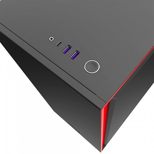 Gabinete Gamer NZXT H710, Mid Tower, com FAN, Lateral em Vidro, Preto/Vermelho - CA-H710B-BR