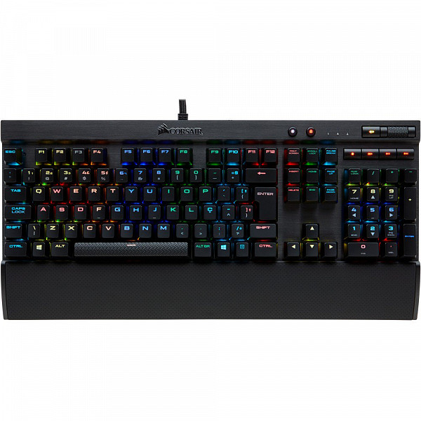Teclado Gamer Corsair Mecanico Switch Cherry MX Red, RGB, ABNT2 - K70 LUX