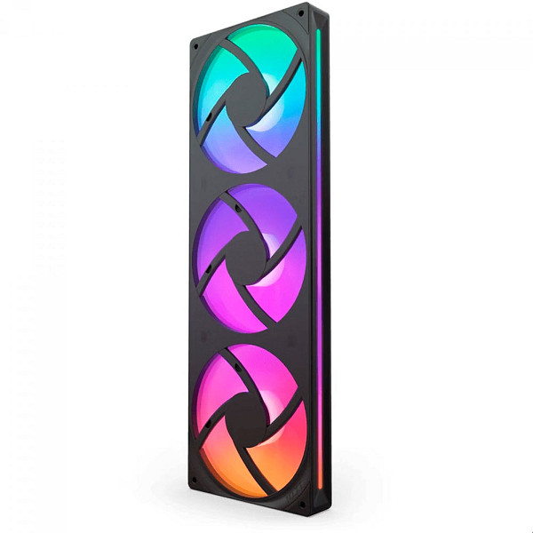 Kit Fan 360mm NZXT F360 RGB Core, 3 Ventoinhas De 120mm, Single-Frame, Preto, RF-U36HF-B1