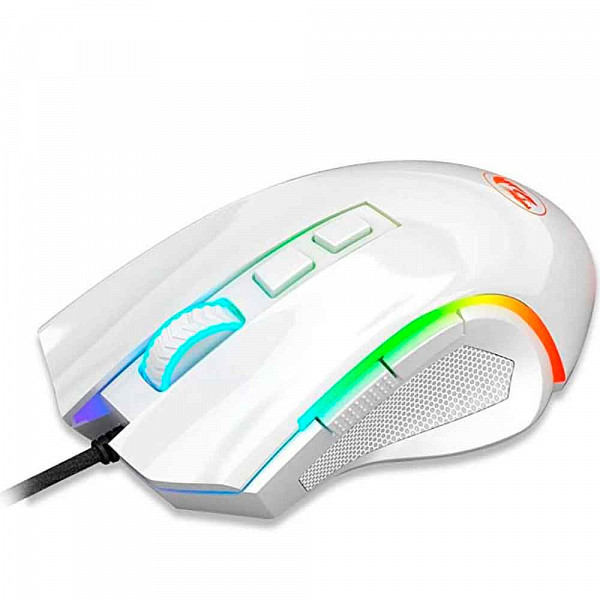 Mouse Gamer Redragon Griffin, RGB, Branco Lunar 7200 DPI  - M607W